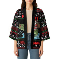 Merry Fishmas Santa Riding Bass Personalized Kimono Funny Christmas - Wonder Print Shop