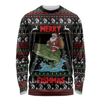 Merry Fishmas Santa Riding Bass Personalized Long Sleeve Shirt Funny Christmas - Wonder Print Shop