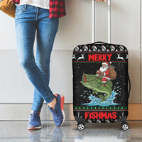 Merry Fishmas Santa Riding Bass Luggage Cover Funny Christmas - Wonder Print Shop