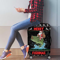 Merry Fishmas Santa Riding Bass Luggage Cover Funny Christmas - Wonder Print Shop