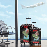 Merry Fishmas Santa Riding Bass Luggage Cover Funny Christmas - Wonder Print Shop