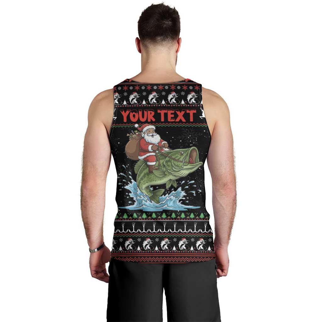 Merry Fishmas Santa Riding Bass Personalized Men Tank Top Funny Christmas - Wonder Print Shop