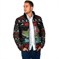 Merry Fishmas Santa Riding Bass Personalized Padded Jacket Funny Christmas - Wonder Print Shop