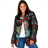 Merry Fishmas Santa Riding Bass Personalized Padded Jacket Funny Christmas - Wonder Print Shop