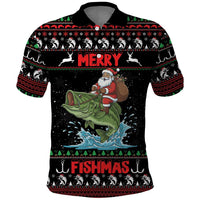 Merry Fishmas Santa Riding Bass Personalized Polo Shirt Funny Christmas - Wonder Print Shop