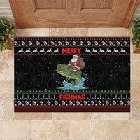 Merry Fishmas Santa Riding Bass Rubber Doormat Funny Christmas - Wonder Print Shop