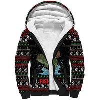 Merry Fishmas Santa Riding Bass Personalized Sherpa Hoodie Funny Christmas - Wonder Print Shop