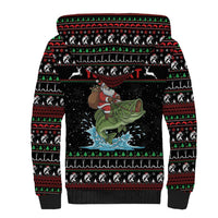 Merry Fishmas Santa Riding Bass Personalized Sherpa Hoodie Funny Christmas - Wonder Print Shop