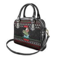 Merry Fishmas Santa Riding Bass Shoulder Handbag Funny Christmas - Wonder Print Shop