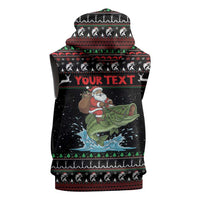 Merry Fishmas Santa Riding Bass Personalized Sleeveless Hoodie Funny Christmas - Wonder Print Shop