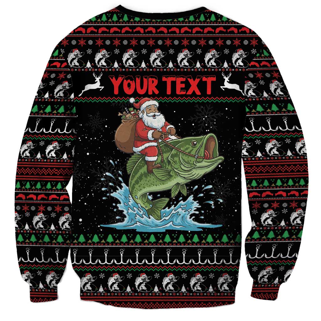 Merry Fishmas Santa Riding Bass Personalized Sweatshirt Funny Christmas - Wonder Print Shop