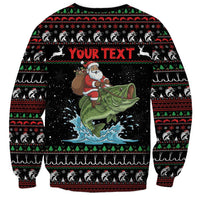 Merry Fishmas Santa Riding Bass Personalized Sweatshirt Funny Christmas - Wonder Print Shop