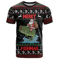 Merry Fishmas Santa Riding Bass Personalized T Shirt Funny Christmas - Wonder Print Shop