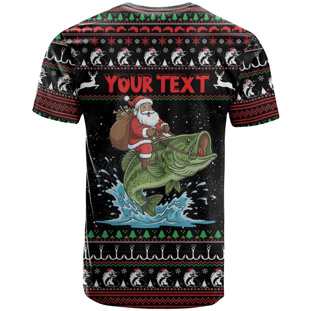 Merry Fishmas Santa Riding Bass Personalized T Shirt Funny Christmas - Wonder Print Shop