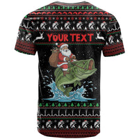 Merry Fishmas Santa Riding Bass Personalized T Shirt Funny Christmas - Wonder Print Shop