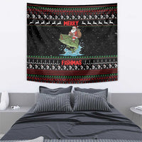 Merry Fishmas Santa Riding Bass Tapestry Funny Christmas - Wonder Print Shop