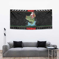 Merry Fishmas Santa Riding Bass Tapestry Funny Christmas - Wonder Print Shop