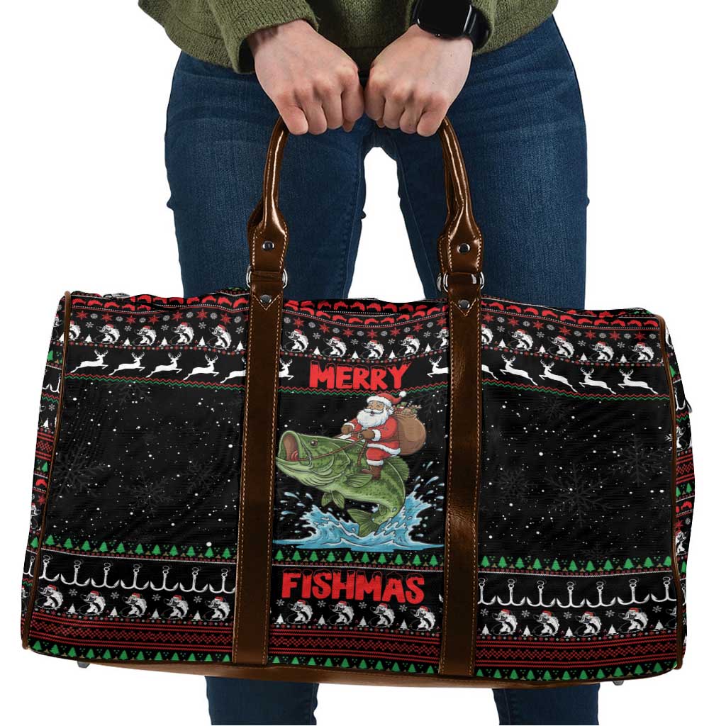 Merry Fishmas Santa Riding Bass Travel Bag Funny Christmas - Wonder Print Shop