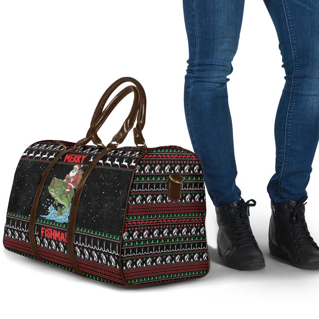 Merry Fishmas Santa Riding Bass Travel Bag Funny Christmas - Wonder Print Shop
