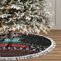 Merry Fishmas Santa Riding Bass Tree Skirt Funny Christmas - Wonder Print Shop