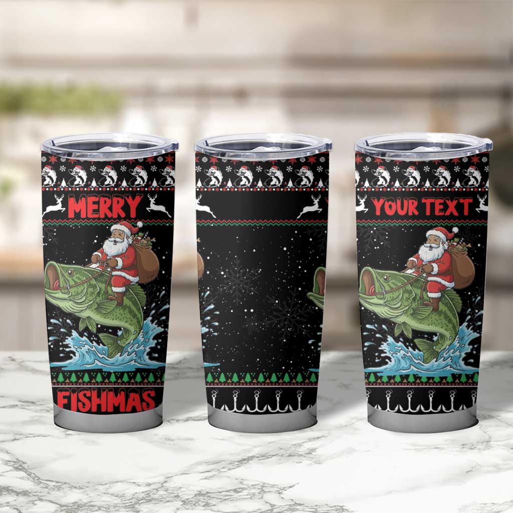Merry Fishmas Santa Riding Bass Personalized Tumbler Cup Funny Christmas - Wonder Print Shop