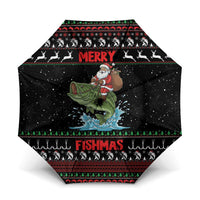 Merry Fishmas Santa Riding Bass Umbrella Funny Christmas - Wonder Print Shop