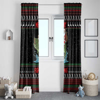 Merry Fishmas Santa Riding Bass Window Curtain Funny Christmas - Wonder Print Shop