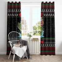 Merry Fishmas Santa Riding Bass Window Curtain Funny Christmas - Wonder Print Shop