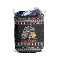 Merry Fishmas Laundry Basket Fishing Christmas Tree Lights - Wonder Print Shop