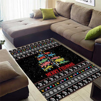 Merry Fishmas Area Rug Fishing Christmas Tree Lights - Wonder Print Shop