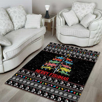 Merry Fishmas Area Rug Fishing Christmas Tree Lights - Wonder Print Shop