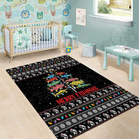 Merry Fishmas Area Rug Fishing Christmas Tree Lights - Wonder Print Shop
