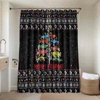 Merry Fishmas Bathroom Set Fishing Christmas Tree Lights - Wonder Print Shop