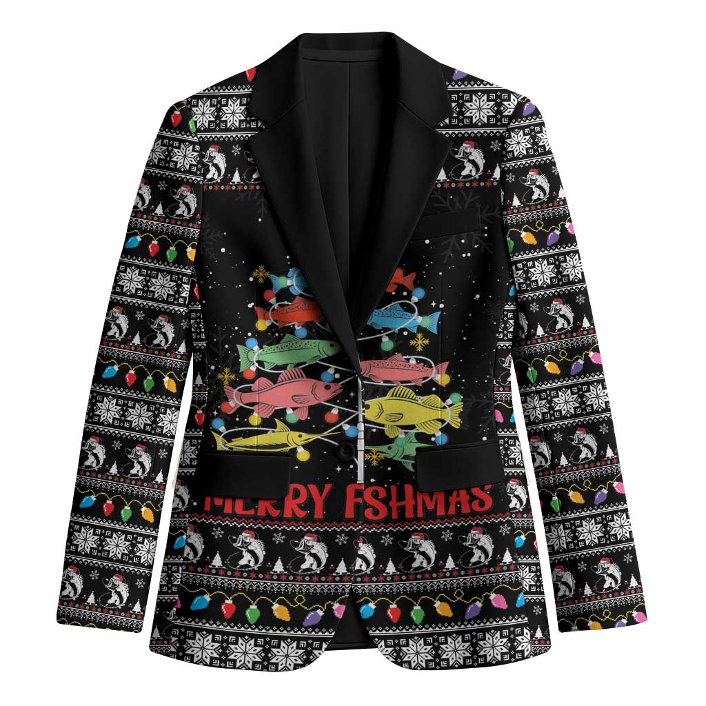 Merry Fishmas Blazer Fishing Christmas Tree Lights - Wonder Print Shop