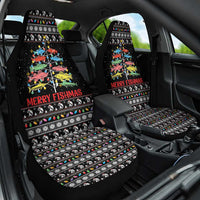 Merry Fishmas Car Seat Cover Fishing Christmas Tree Lights - Wonder Print Shop