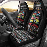 Merry Fishmas Car Seat Cover Fishing Christmas Tree Lights - Wonder Print Shop