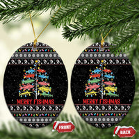 Merry Fishmas Ceramic Ornament Fishing Christmas Tree Lights - Wonder Print Shop