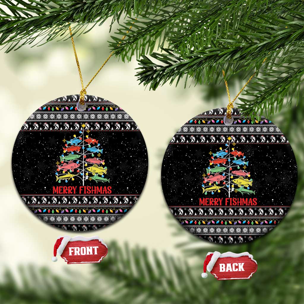Merry Fishmas Ceramic Ornament Fishing Christmas Tree Lights - Wonder Print Shop