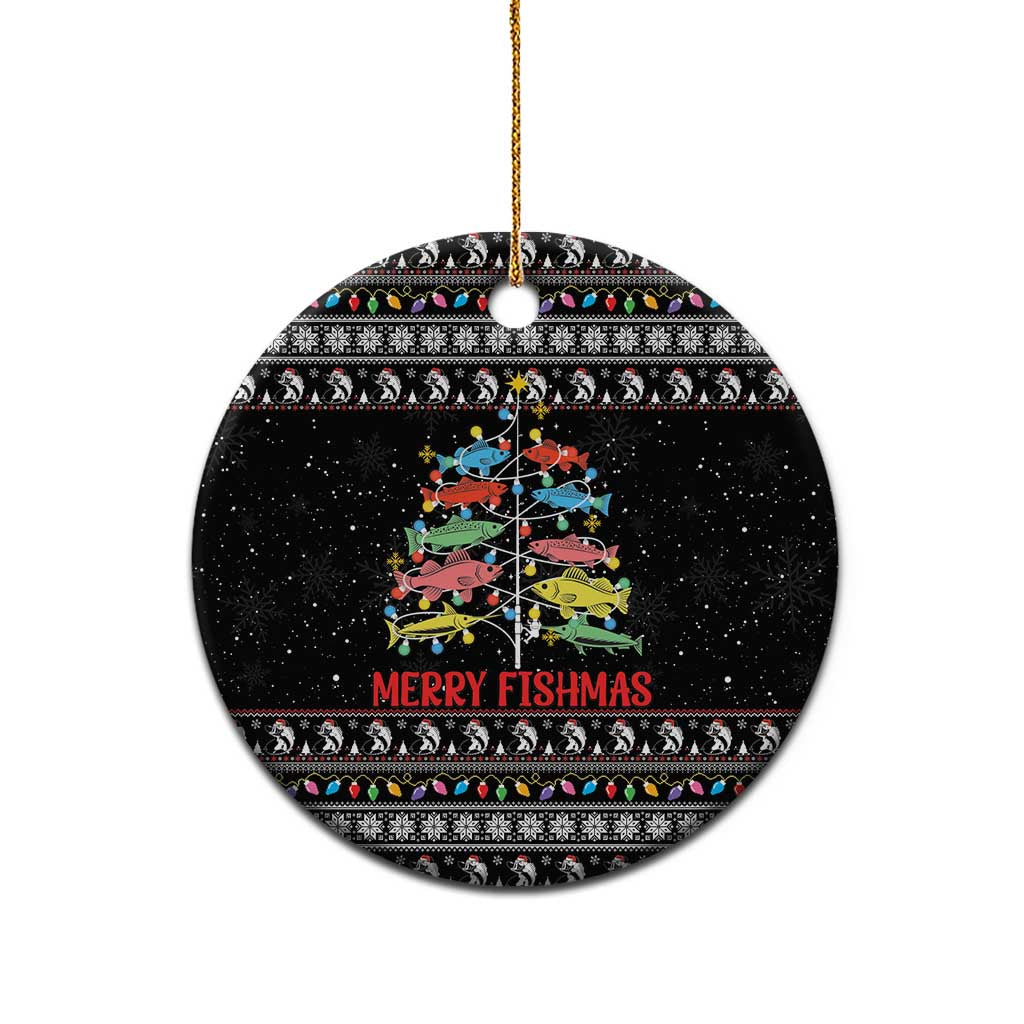 Merry Fishmas Ceramic Ornament Fishing Christmas Tree Lights - Wonder Print Shop