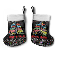 Merry Fishmas Christmas Stocking Fishing Christmas Tree Lights - Wonder Print Shop