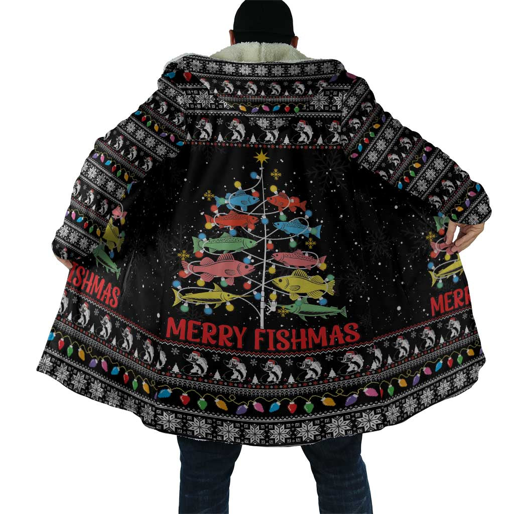 Merry Fishmas Cloak Fishing Christmas Tree Lights - Wonder Print Shop