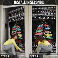 Merry Fishmas Door Cover Fishing Christmas Tree Lights - Wonder Print Shop