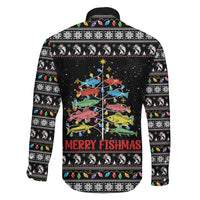 Merry Fishmas Family Matching Mermaid Dress and Hawaiian Shirt Fishing Christmas Tree Lights - Wonder Print Shop