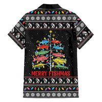 Merry Fishmas Family Matching Puletasi and Hawaiian Shirt Fishing Christmas Tree Lights - Wonder Print Shop