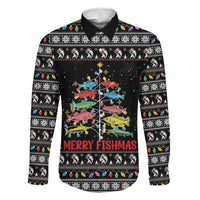 Merry Fishmas Family Matching Puletasi and Hawaiian Shirt Fishing Christmas Tree Lights - Wonder Print Shop