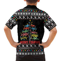 Merry Fishmas Family Matching Summer Maxi Dress and Hawaiian Shirt Fishing Christmas Tree Lights - Wonder Print Shop