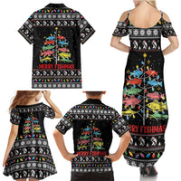 Merry Fishmas Family Matching Summer Maxi Dress and Hawaiian Shirt Fishing Christmas Tree Lights - Wonder Print Shop