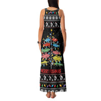 Merry Fishmas Family Matching Tank Maxi Dress and Hawaiian Shirt Fishing Christmas Tree Lights - Wonder Print Shop