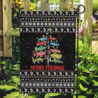 Merry Fishmas Garden Flag Fishing Christmas Tree Lights - Wonder Print Shop