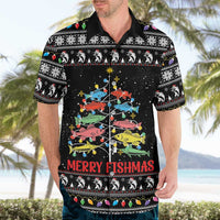 Merry Fishmas Hawaiian Shirt Fishing Christmas Tree Lights - Wonder Print Shop